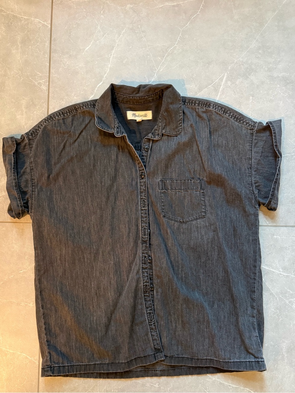 Madewell black denim button up. Size XS.
